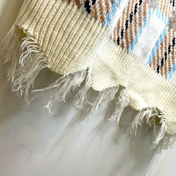 FOREVER 21 | NWT Oversized Women’s Plaid Cream/Taupe Knit Dress Size S - Picture 8 of 9